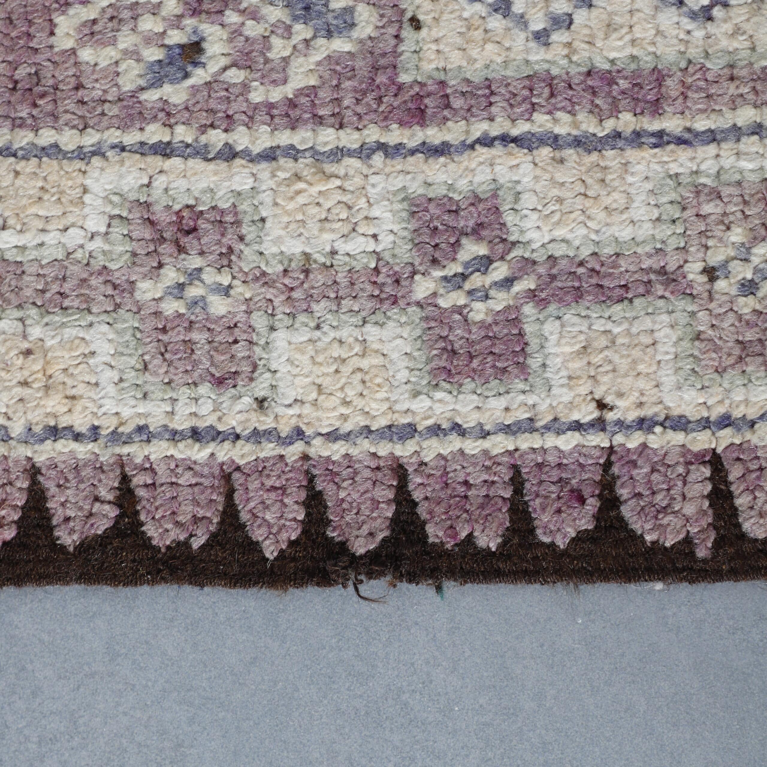 Bousbaa Rug 12.5×5.2 ft – Moroccan Wool in Pastel Lavender & Geometric Patterns