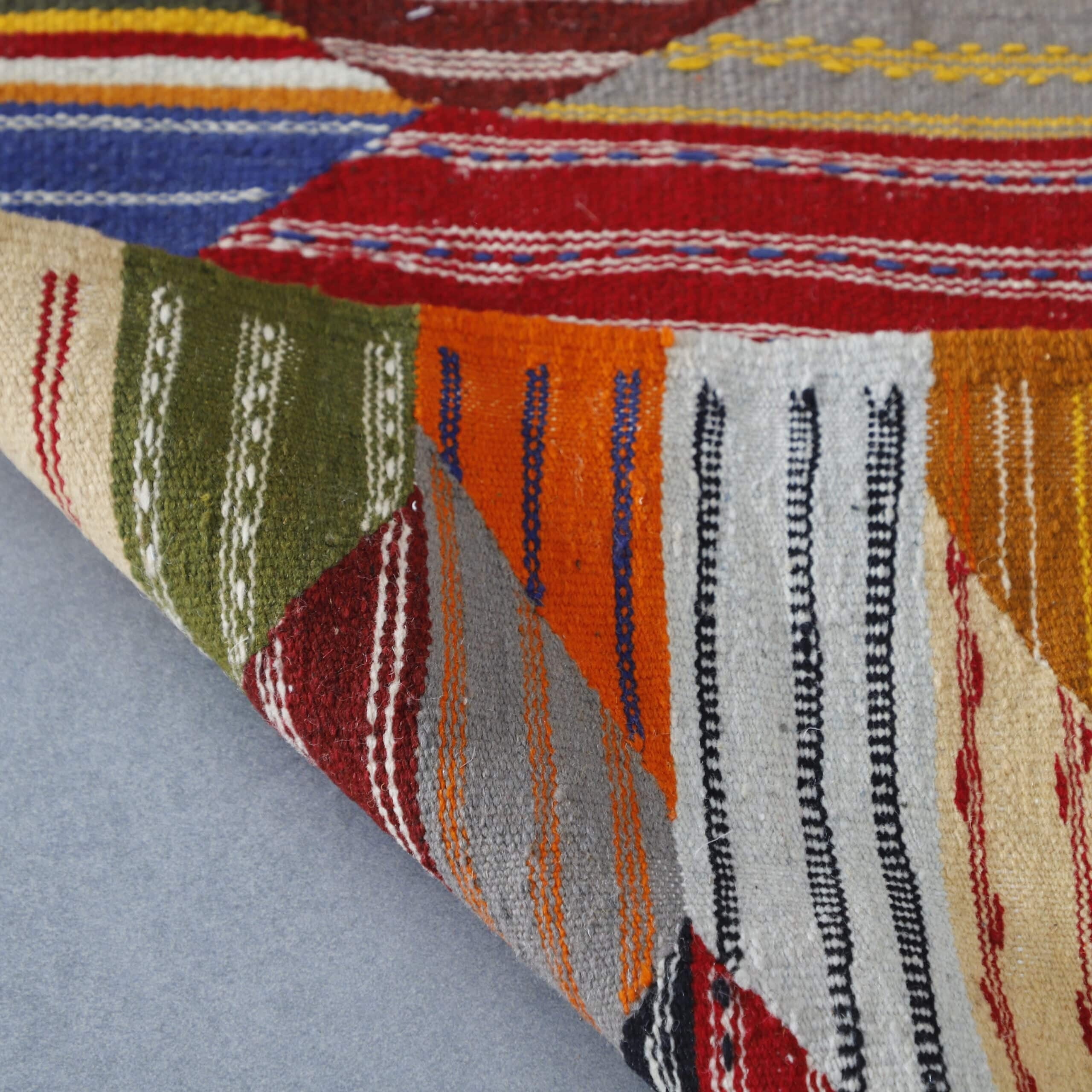 Kilim Rug Picasso 5.2×3.6 Ft – Handmade Moroccan Wool