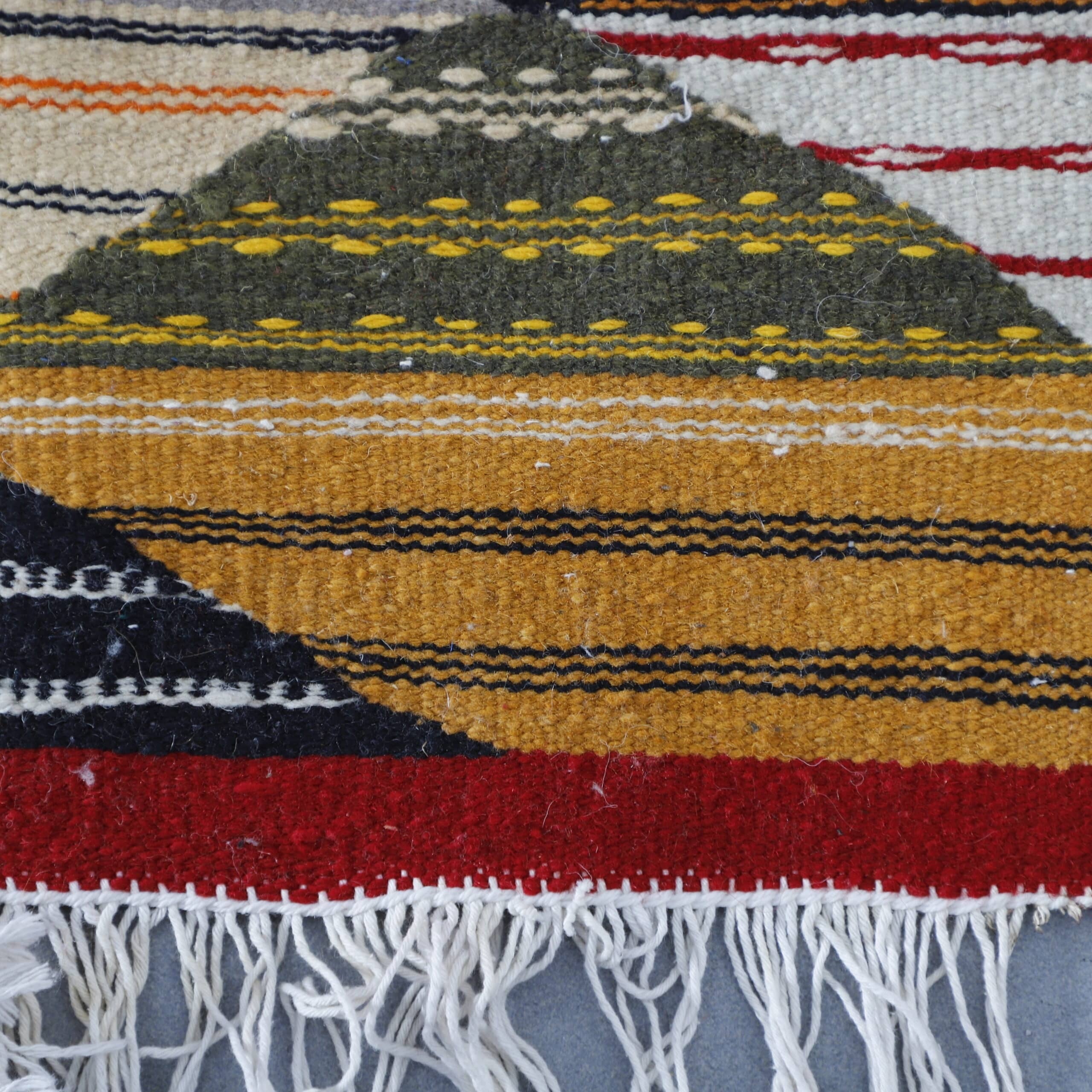 Kilim Rug Picasso 5.2×3.6 Ft – Handmade Moroccan Wool