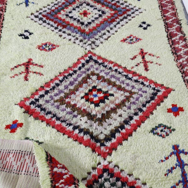 Handmade Boucharouite Rug 8.7×4.6 ft – Eco-Chic Rag Weave, Colorful Tribal Design