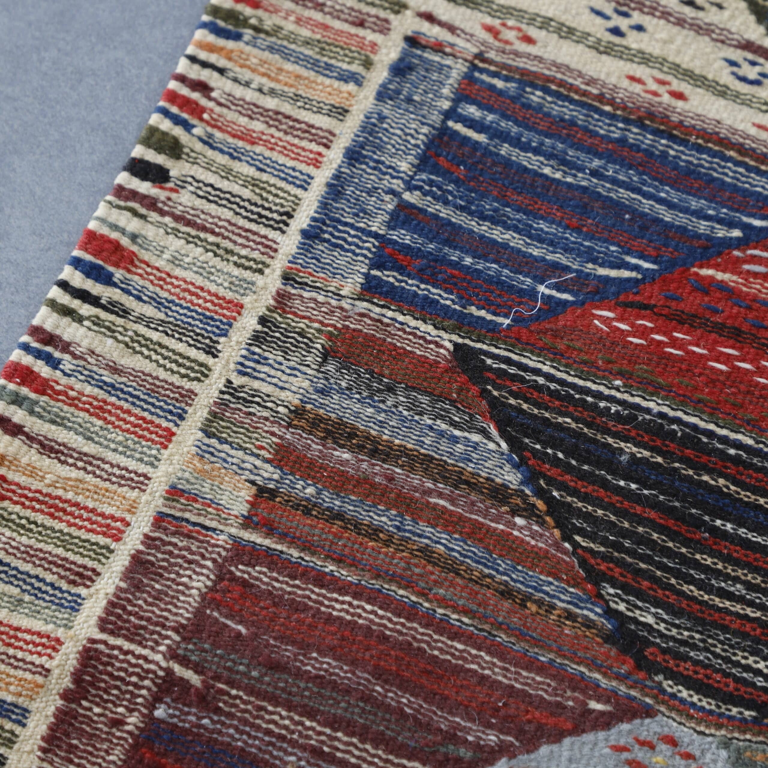 Kilim Rug Picasso 4.9×3.3 Ft – Handmade Moroccan Wool