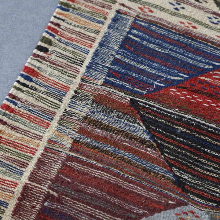 Kilim Rug Picasso 4.9×3.3 Ft – Handmade Moroccan Wool