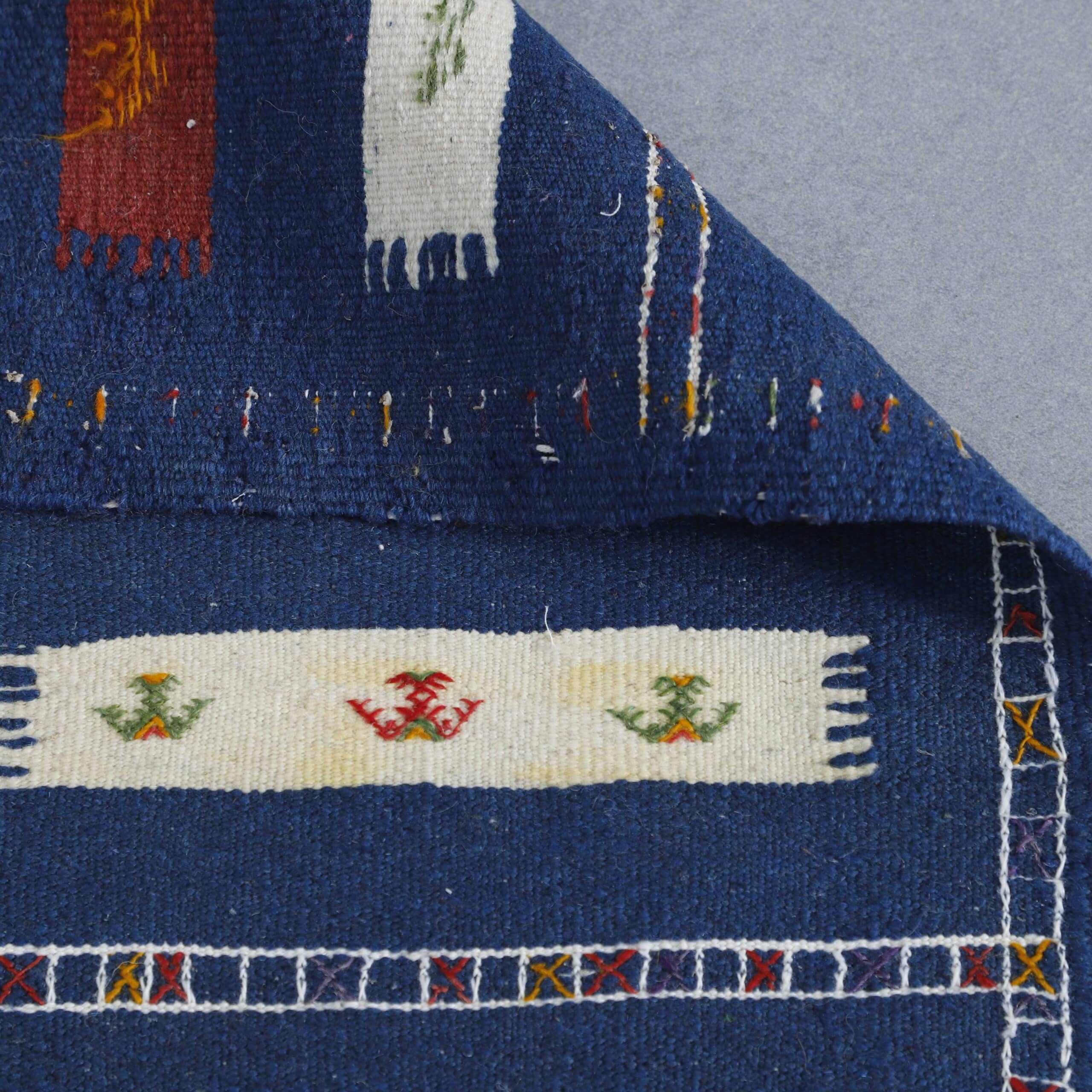 Akhnif Kilim Rug 6.7×3.8 Ft – Handwoven Moroccan Wool