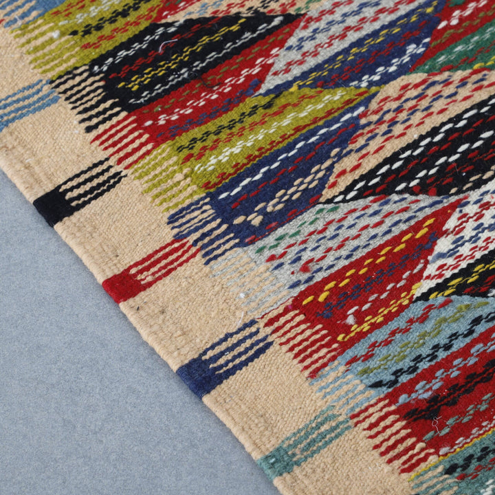 Kilim Rug Pecasso 4.9×3.3 Ft – Handmade Moroccan Wool