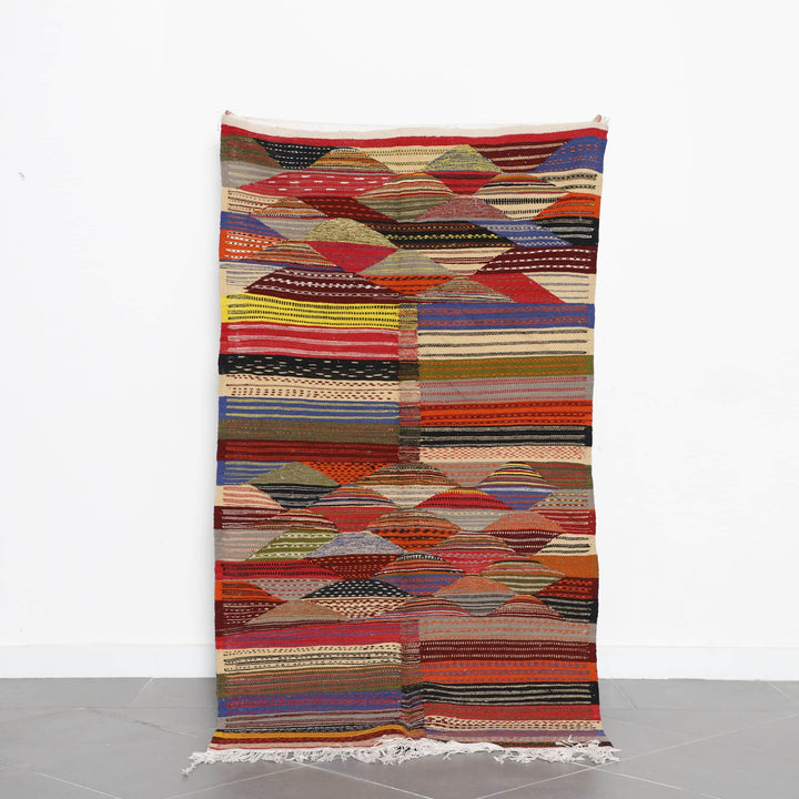 Kilim Rug Picasso 6.7×3.6 Ft – Handmade Moroccan Wool