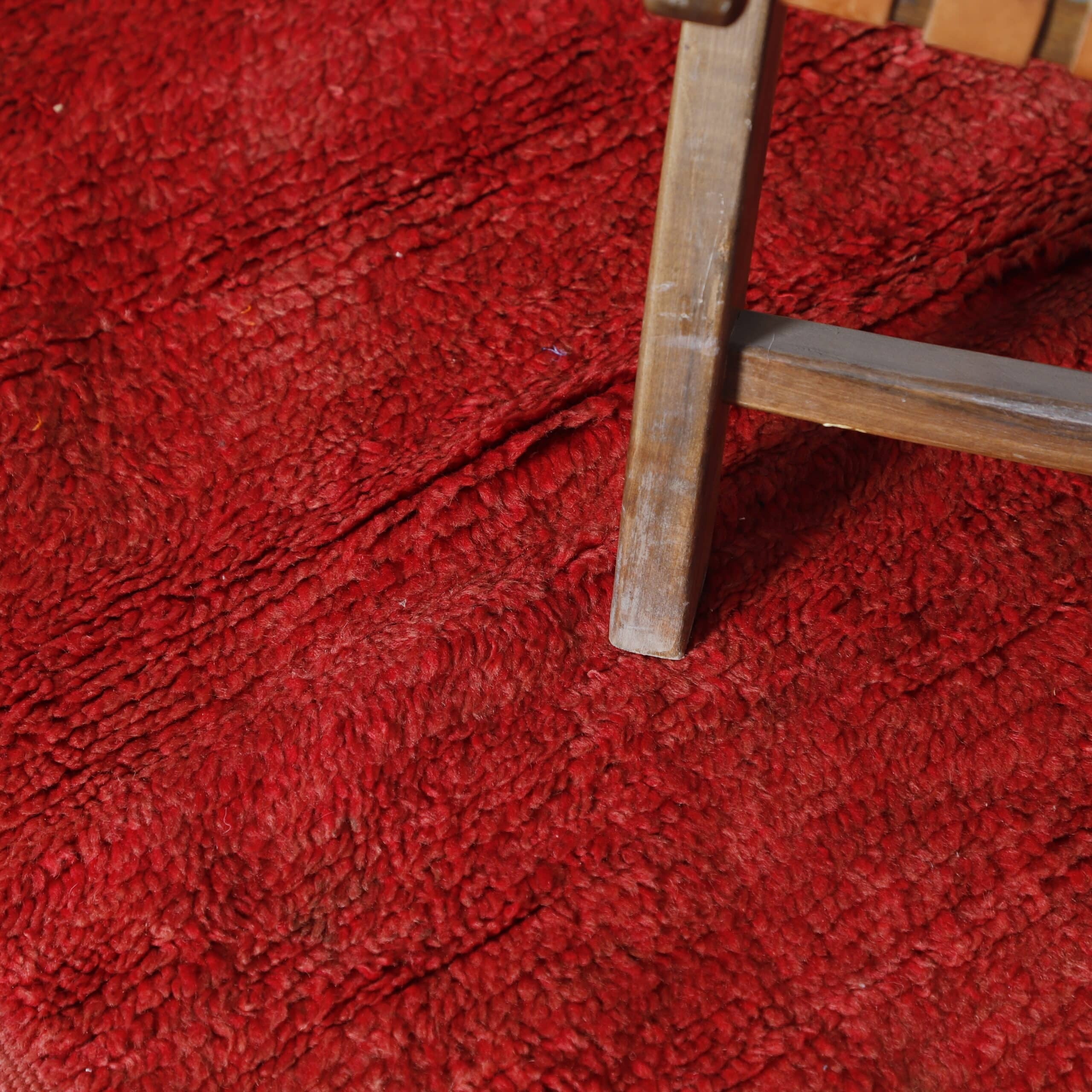 Red Boujaad Carpet 7.3×4.4 Ft – Vintage Moroccan Rug