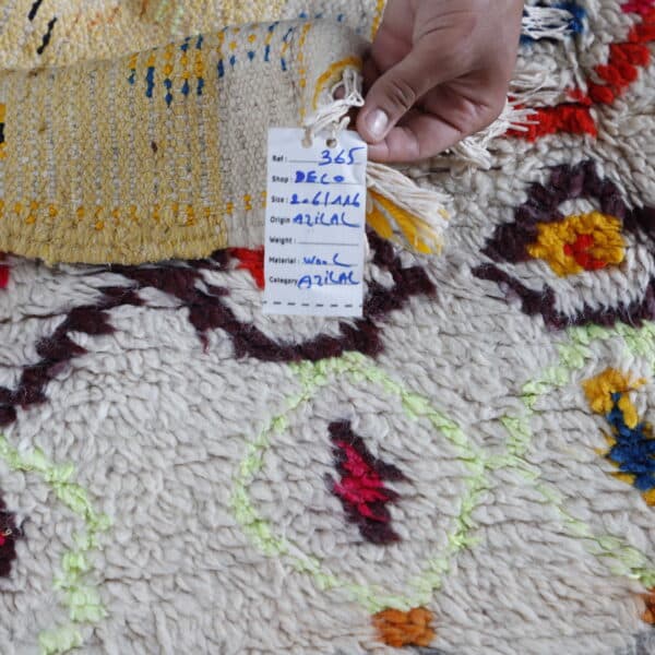 Handmade Azilal Rug 6.8×3.8 ft – Moroccan Berber Colorful Diamond Design