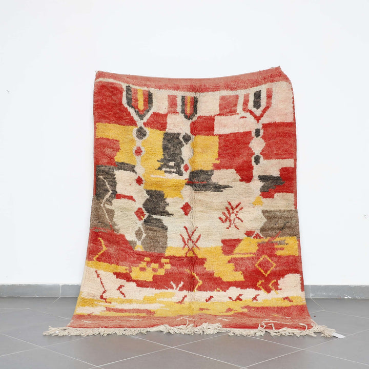 Boujaad Rug 7.2×5.1 Ft – Handmade Moroccan Wool Carpet