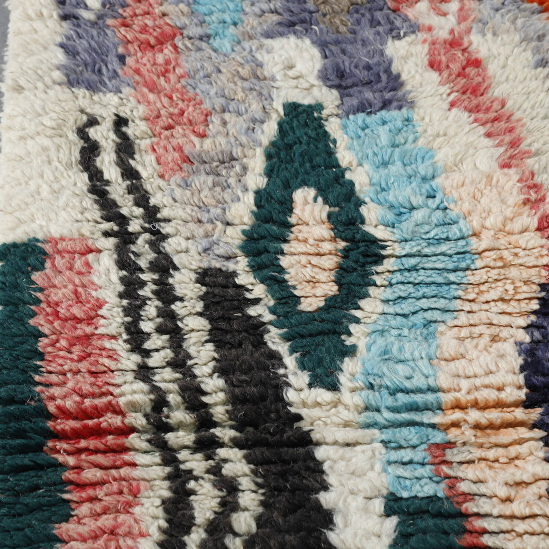 Boujaad Runner Moroccan Wool with Colorful Abstract Patterns