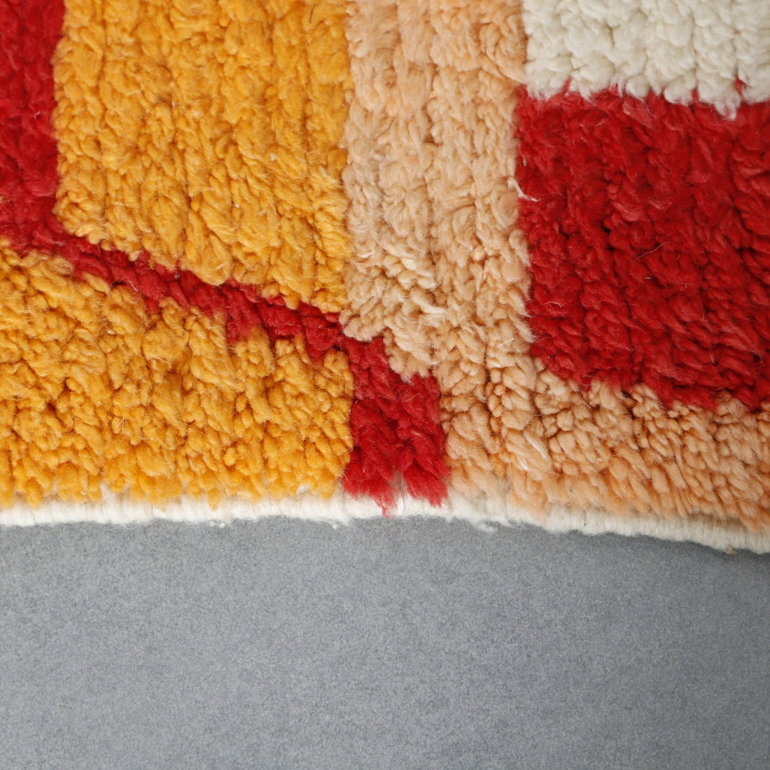 Boujaad Wool Carpet with Abstract Colorful Design
