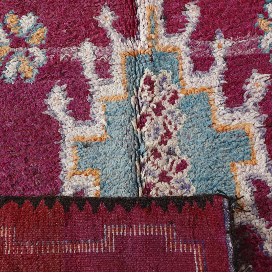 Large Handmade Colorful Moroccan Boujaad Rug 235cm x 146cm – Vibrant Wool Carpet