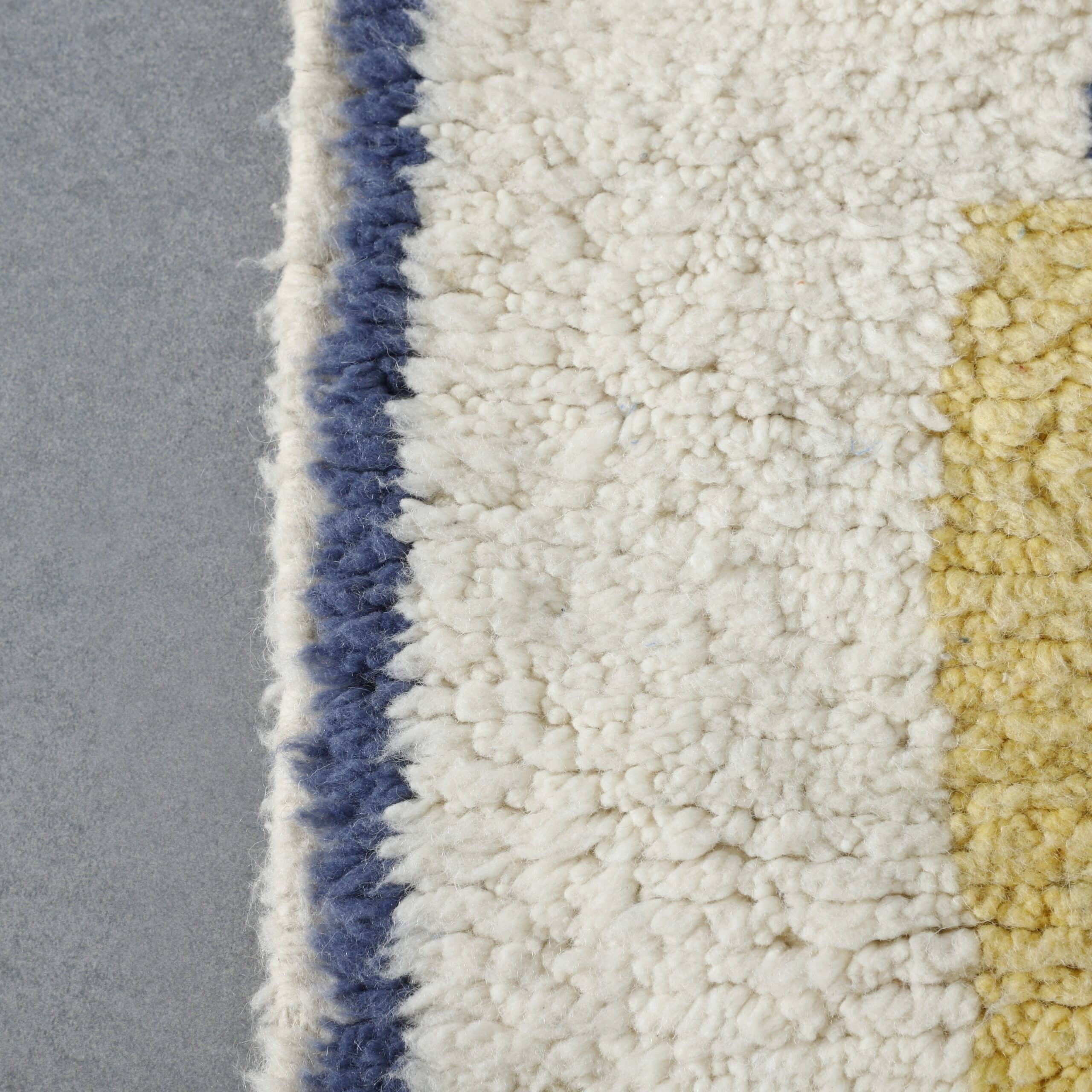 Handmade Modern Moroccan Berber Rug 154cm x 110cm – Abstract Wool Area Rug