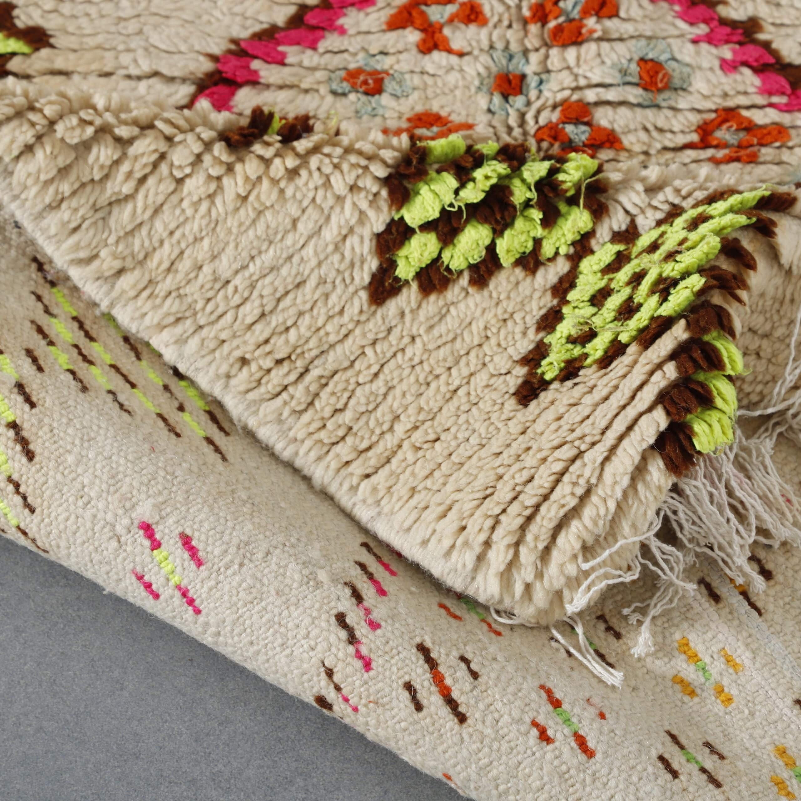 Handmade Colorful Moroccan Azilal Rug 175cm x 122cm – Bright Wool Berber Carpet