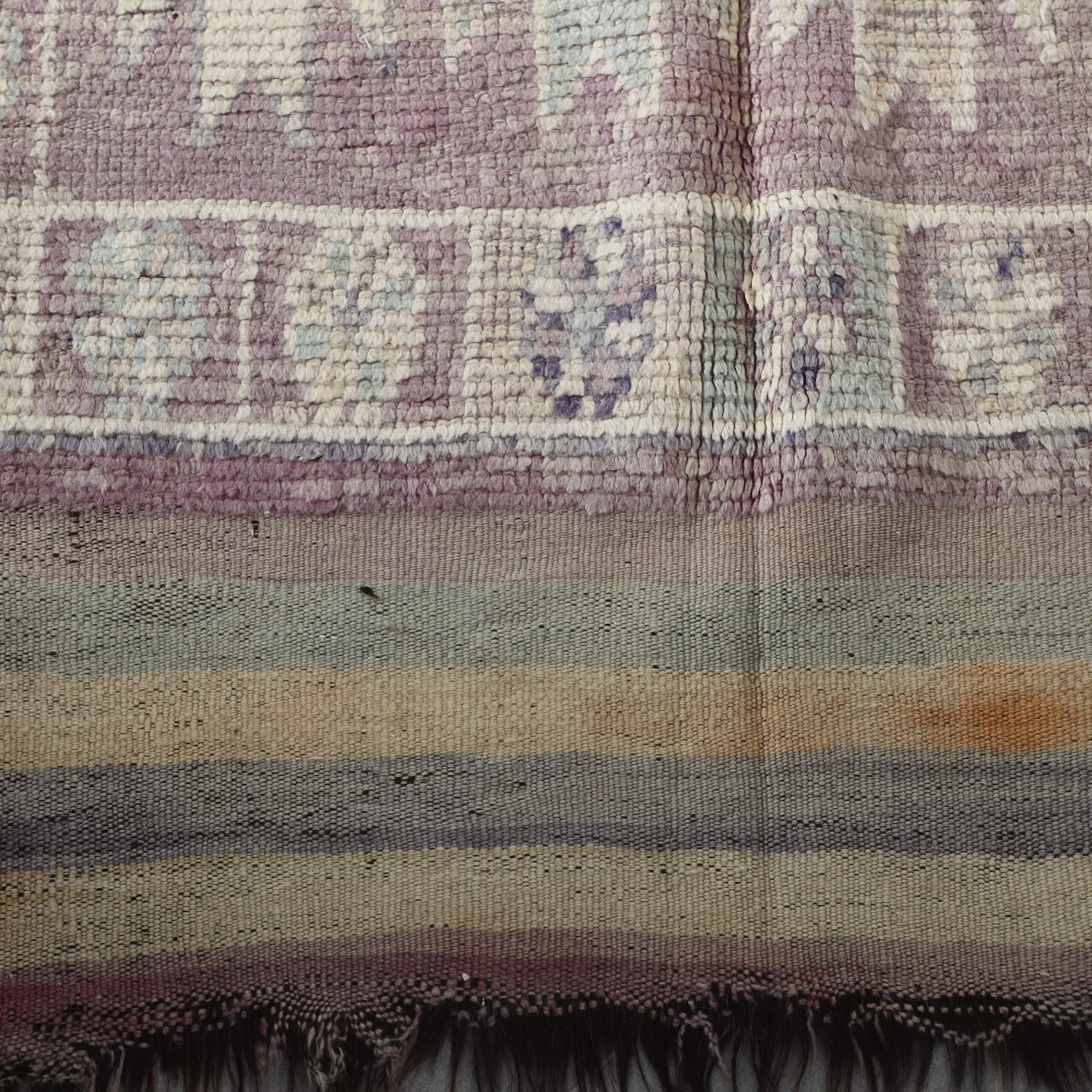 Vintage Moroccan Berber Rug 240cm x 120cm – Soft Pastel Wool Carpet