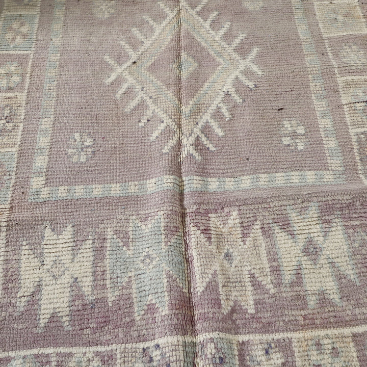 Vintage Moroccan Berber Rug 240cm x 120cm – Soft Pastel Wool Carpet
