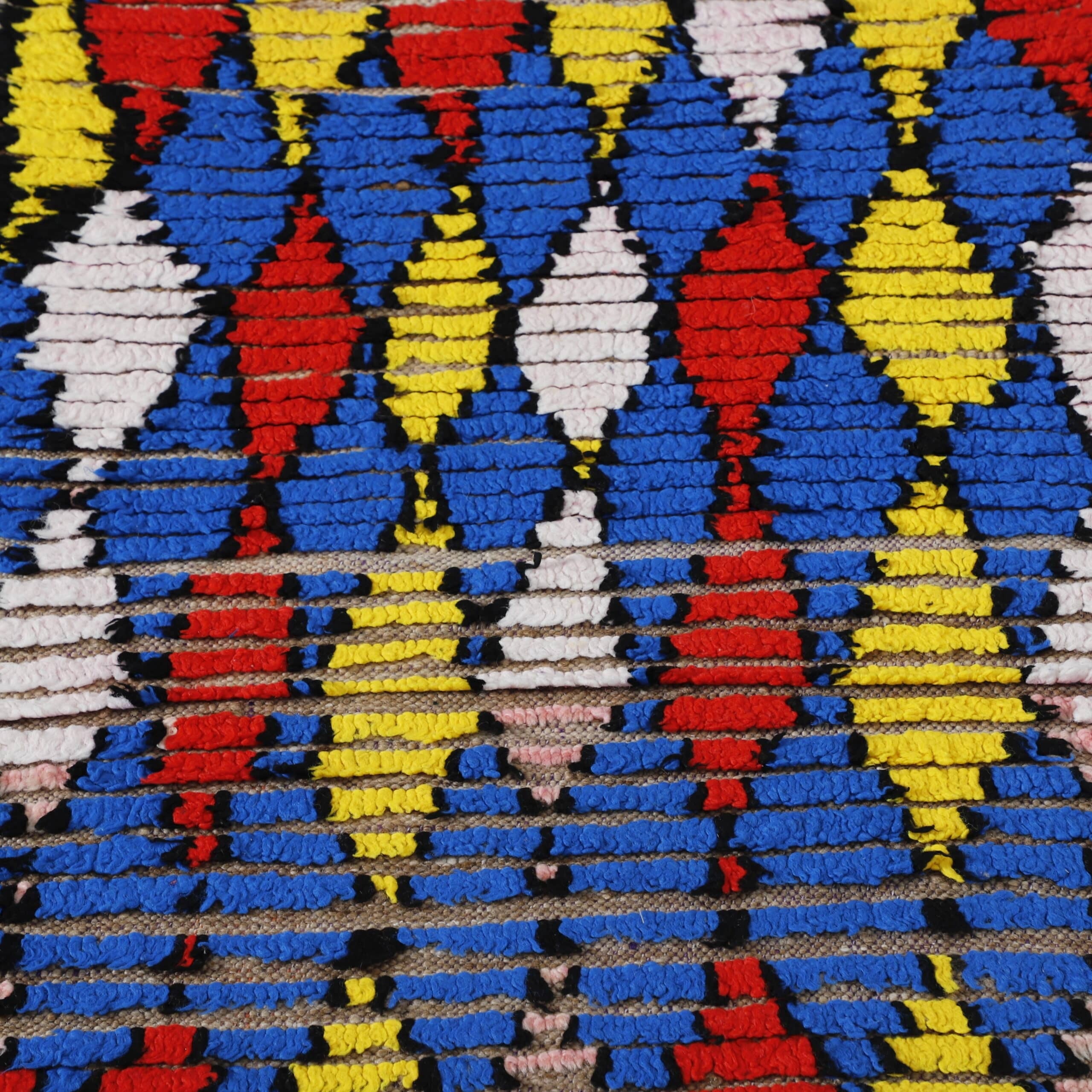 Colorful Moroccan Boucherouite Shag Rug – Handmade Recycled Fabric Carpet