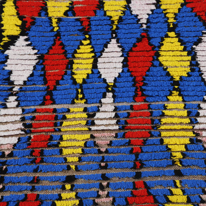 Colorful Moroccan Boucherouite Shag Rug – Handmade Recycled Fabric Carpet