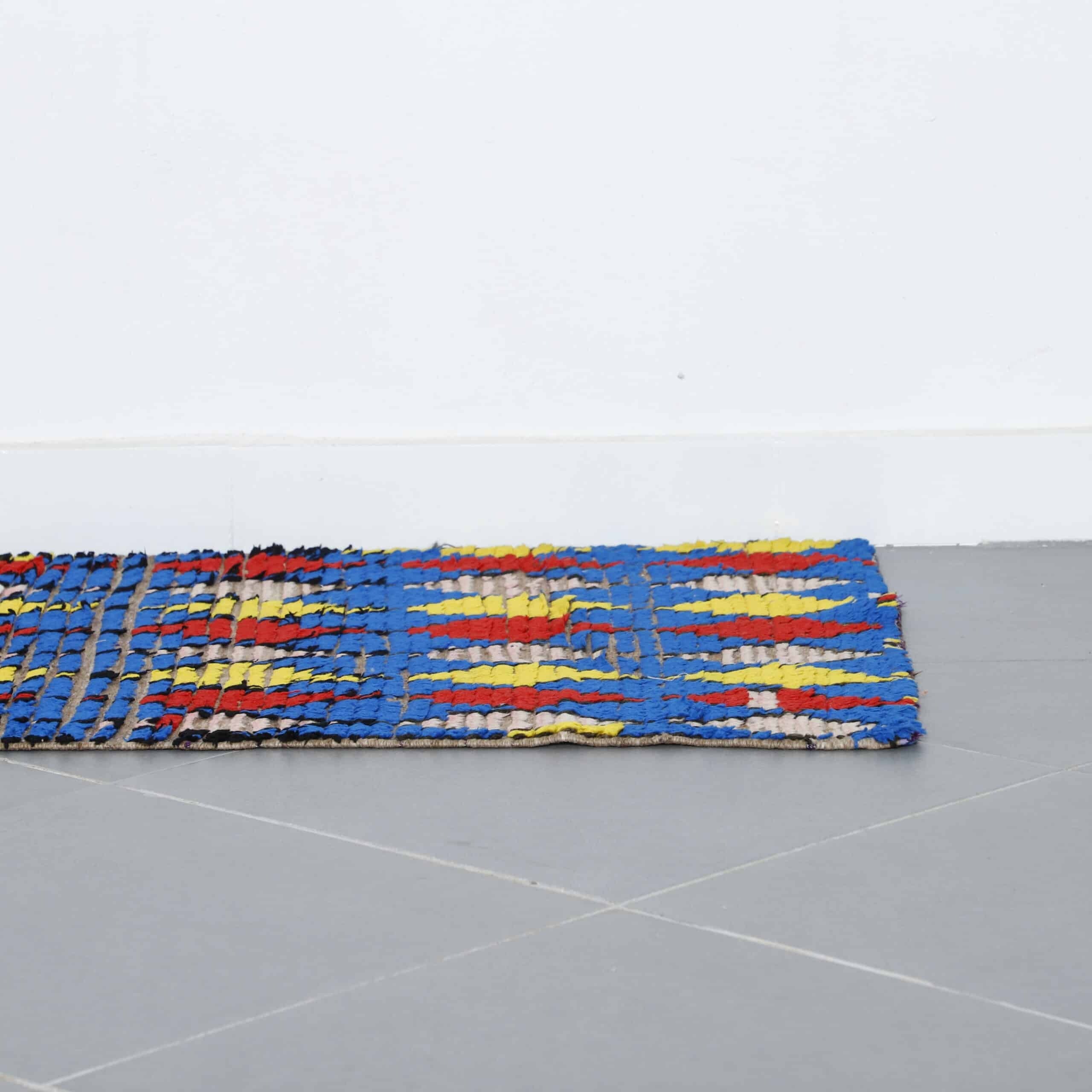 Colorful Moroccan Boucherouite Shag Rug – Handmade Recycled Fabric Carpet