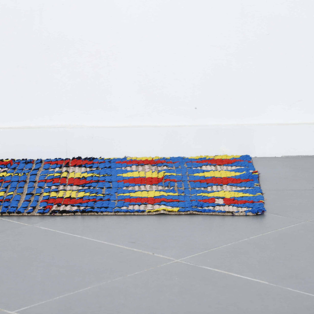 Colorful Moroccan Boucherouite Shag Rug – Handmade Recycled Fabric Carpet