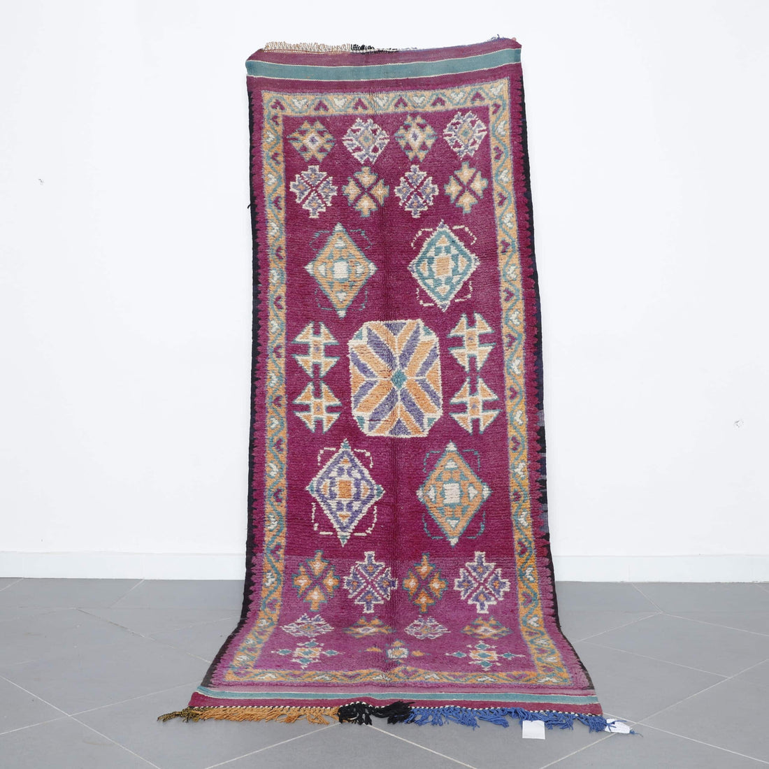Large Handmade Moroccan Berber Rug 295cm x 107cm – Traditional Wool Carpet