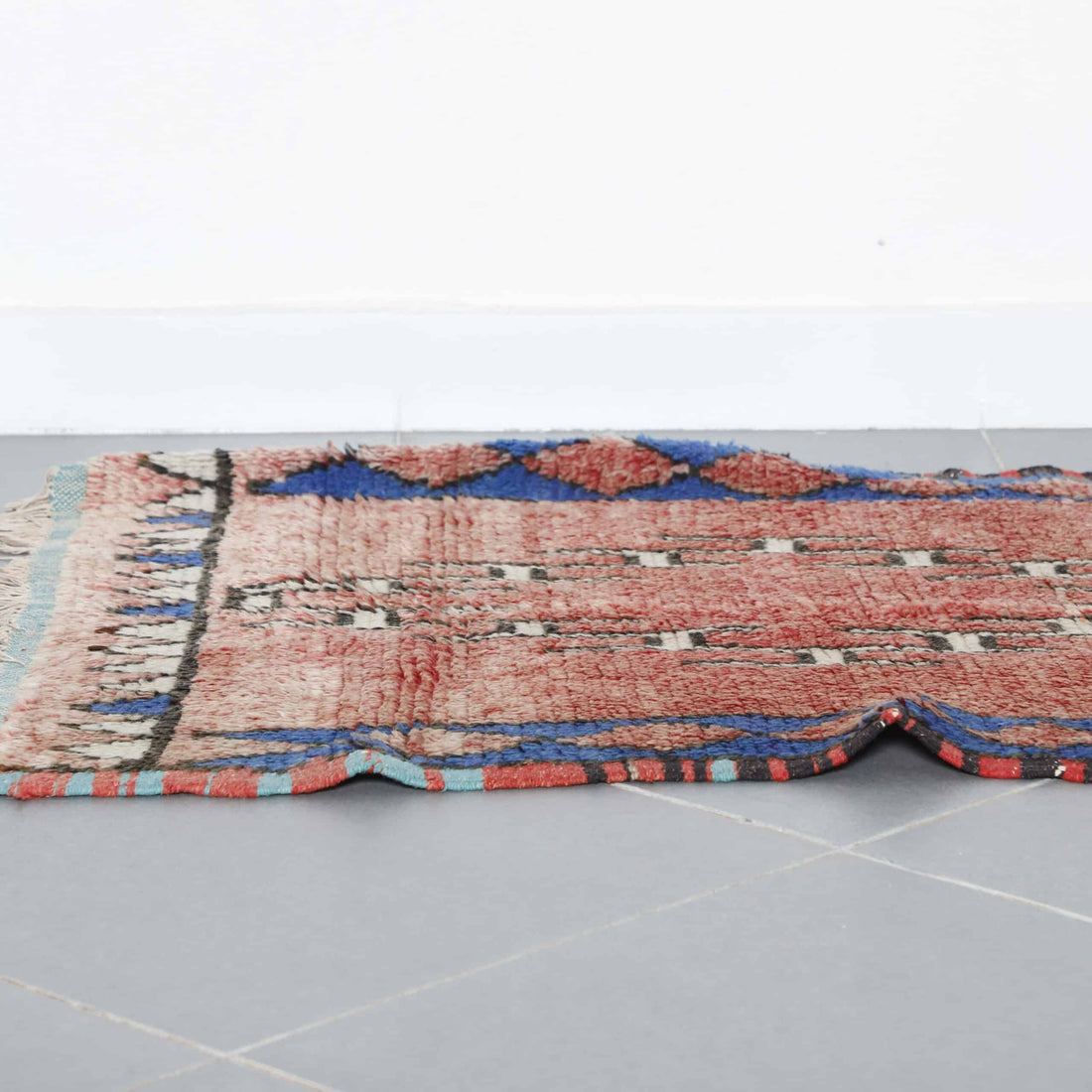 Handmade Red Moroccan Berber Rug 162cm x 88cm – Wool Tribal Carpet