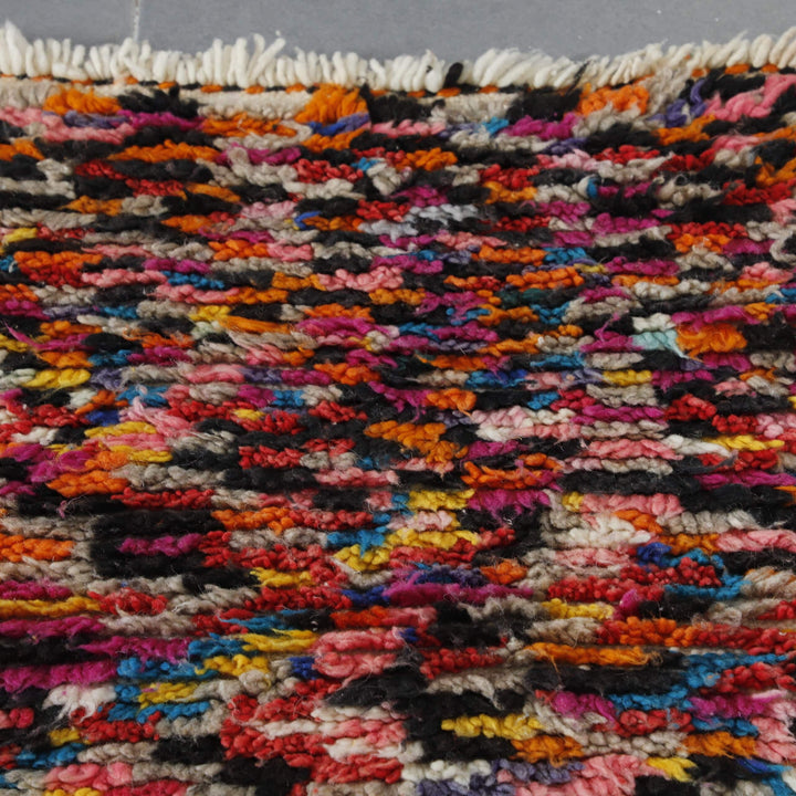 Handmade Colorful Moroccan Azilal Runner Rug 170cm x 48cm – Vibrant Wool Hallway Carpet