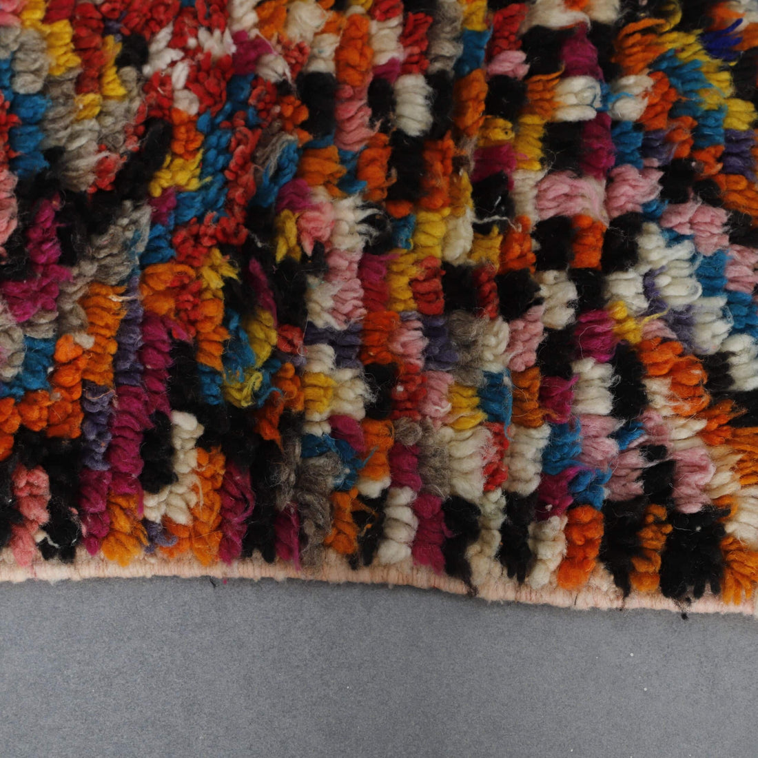 Handmade Colorful Moroccan Azilal Runner Rug 170cm x 48cm – Vibrant Wool Hallway Carpet