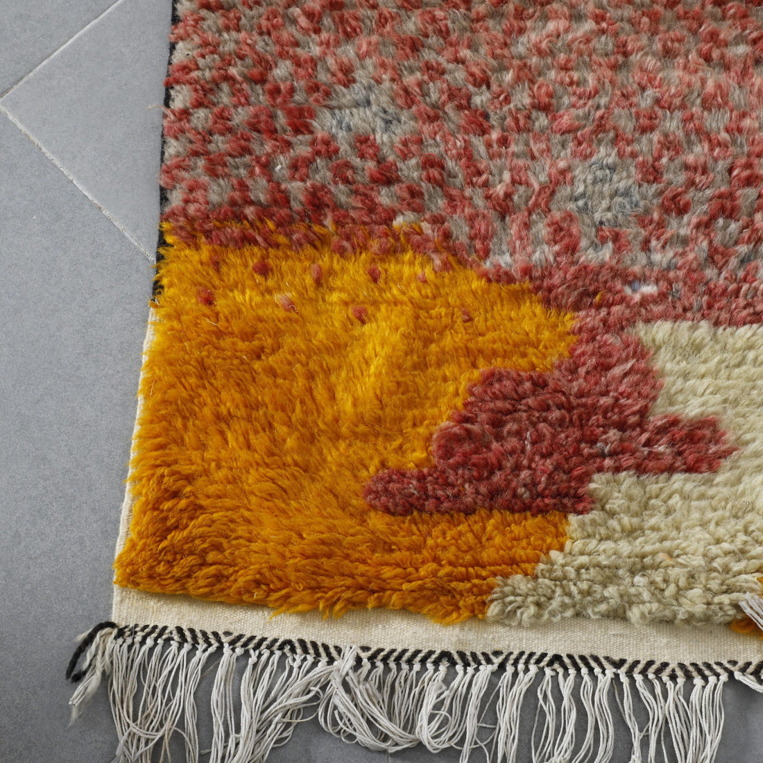 Handmade Abstract Moroccan Rug 164cm x 70cm – Modern Wool Runner