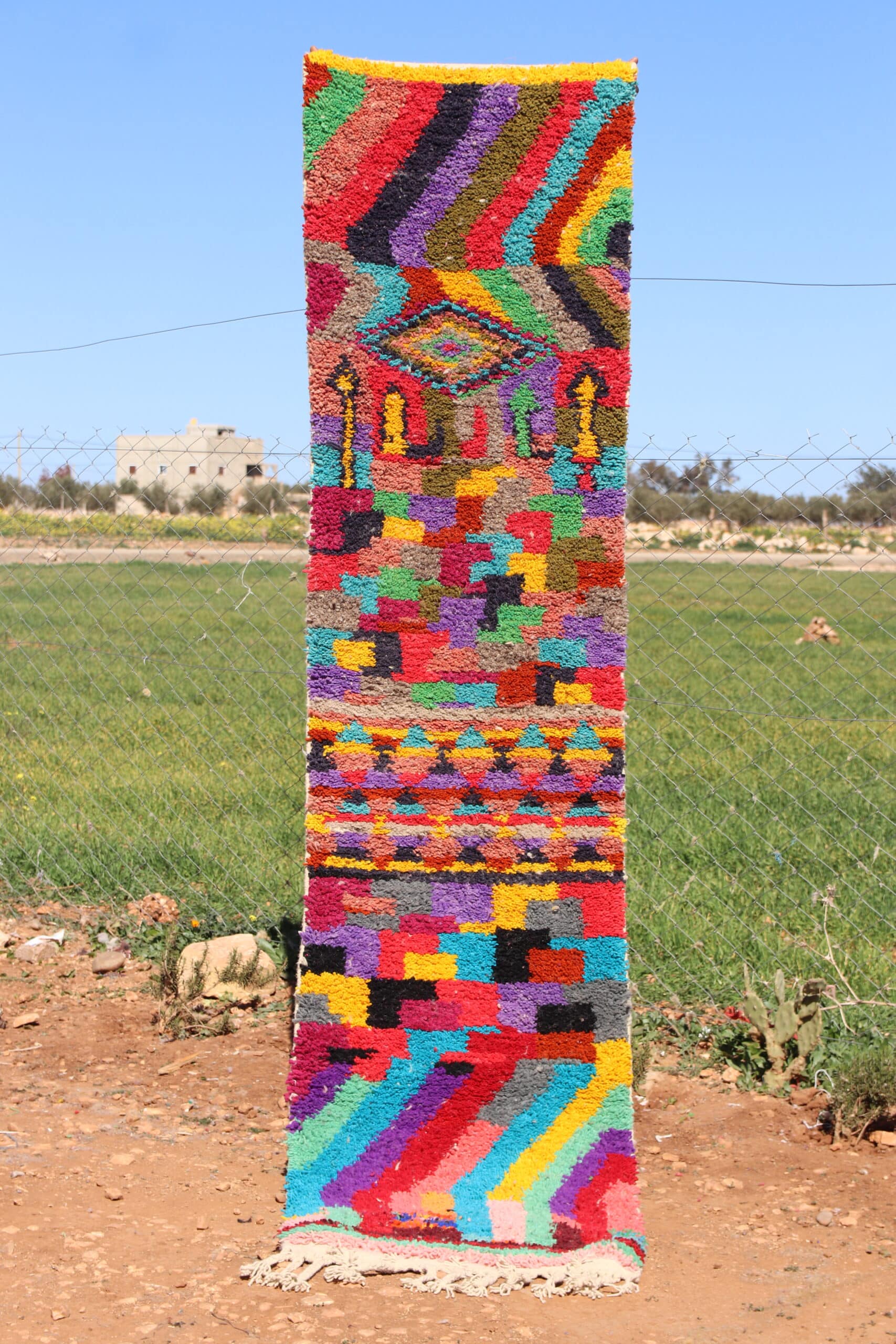 Handcrafted Colorful Runner Rug