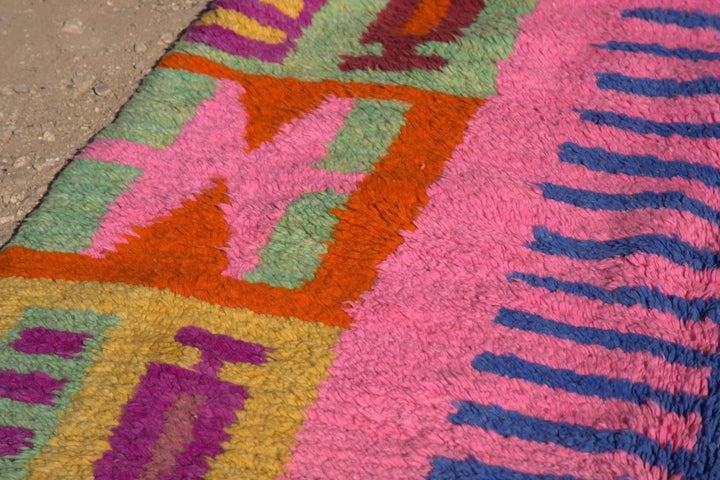 Handmade Abstract Colorful Moroccan Rug