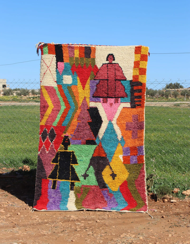 Handmade Colorful Abstract Rug 