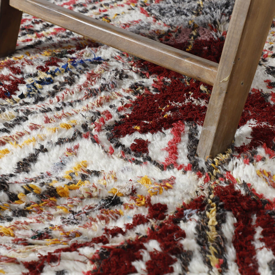  Handmade Colorful Moroccan Azilal Rug 