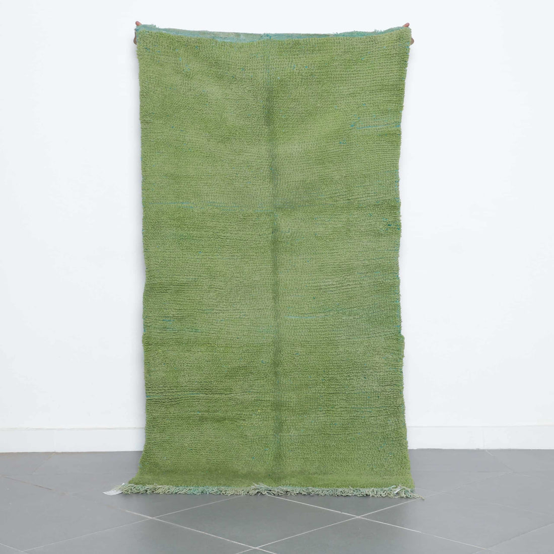 Handmade Green Moroccan Boujaad Rug