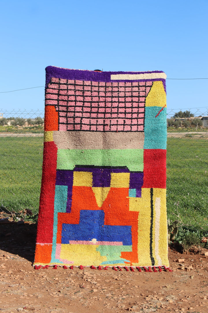 Handmade Moroccan Abstract Oriental Rug