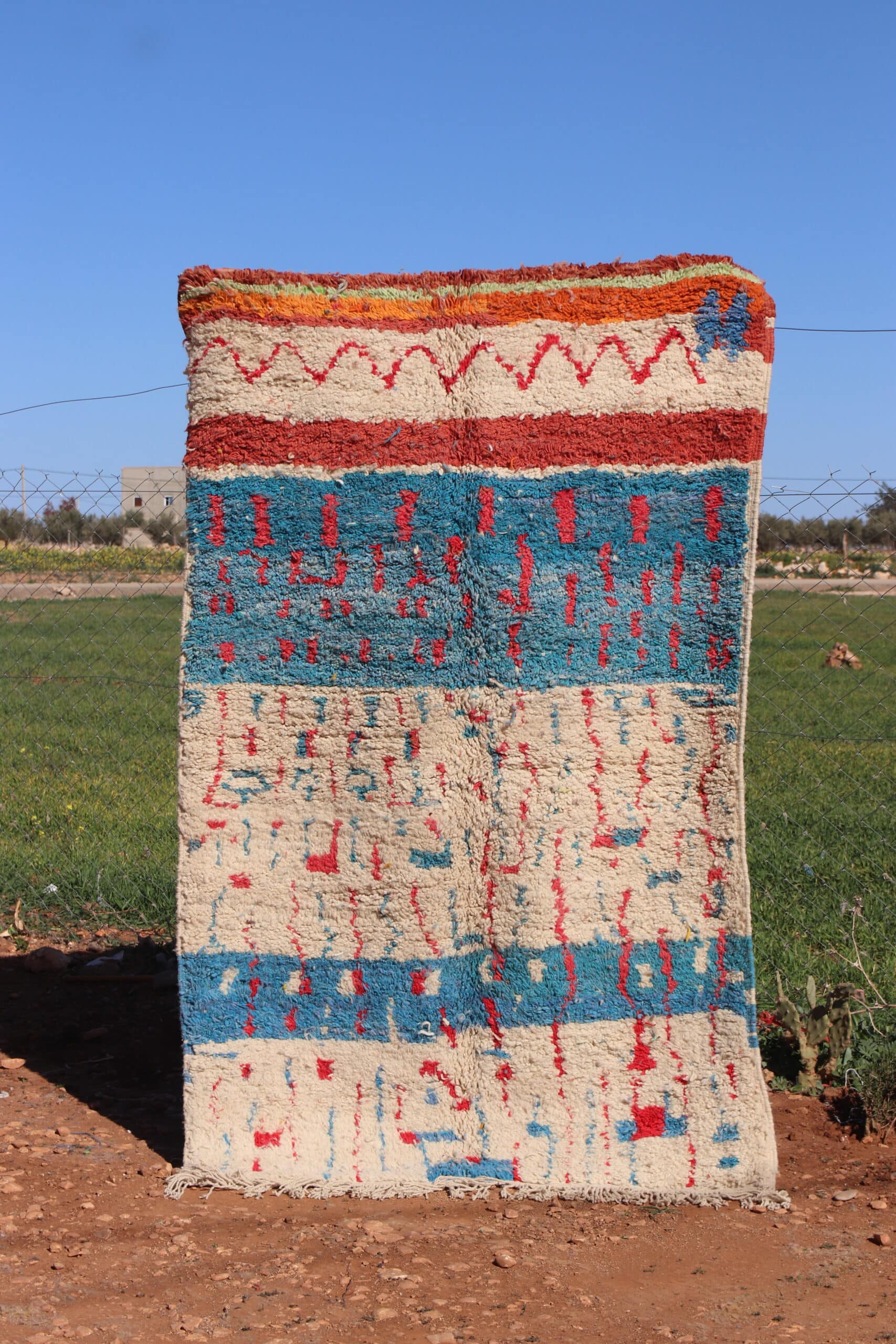 Handmade Moroccan Abstract Wool Rug