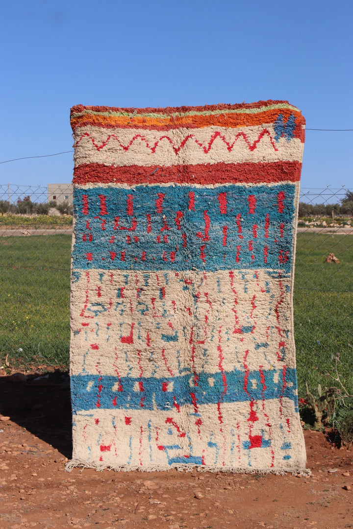 Handmade Moroccan Abstract Wool Rug