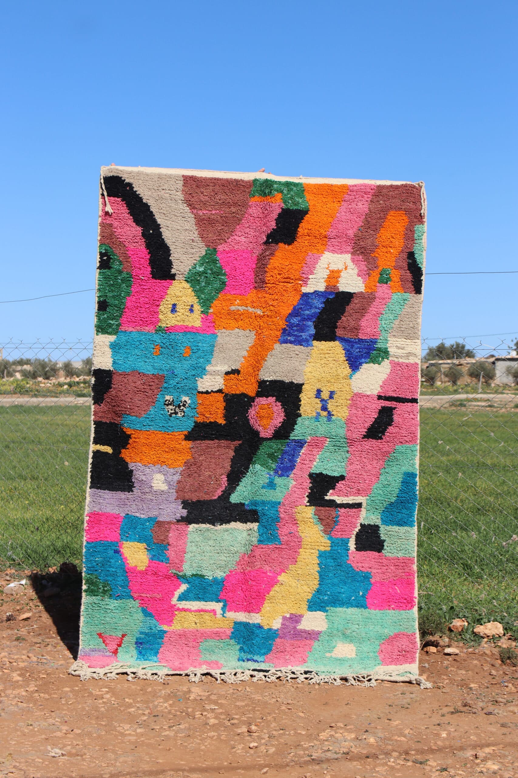 Handmade Moroccan Area Rug Abstract