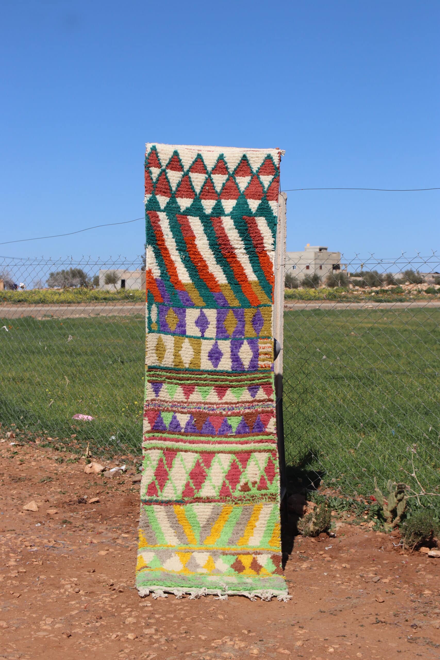Handmade Moroccan Berber Long Runner Rug