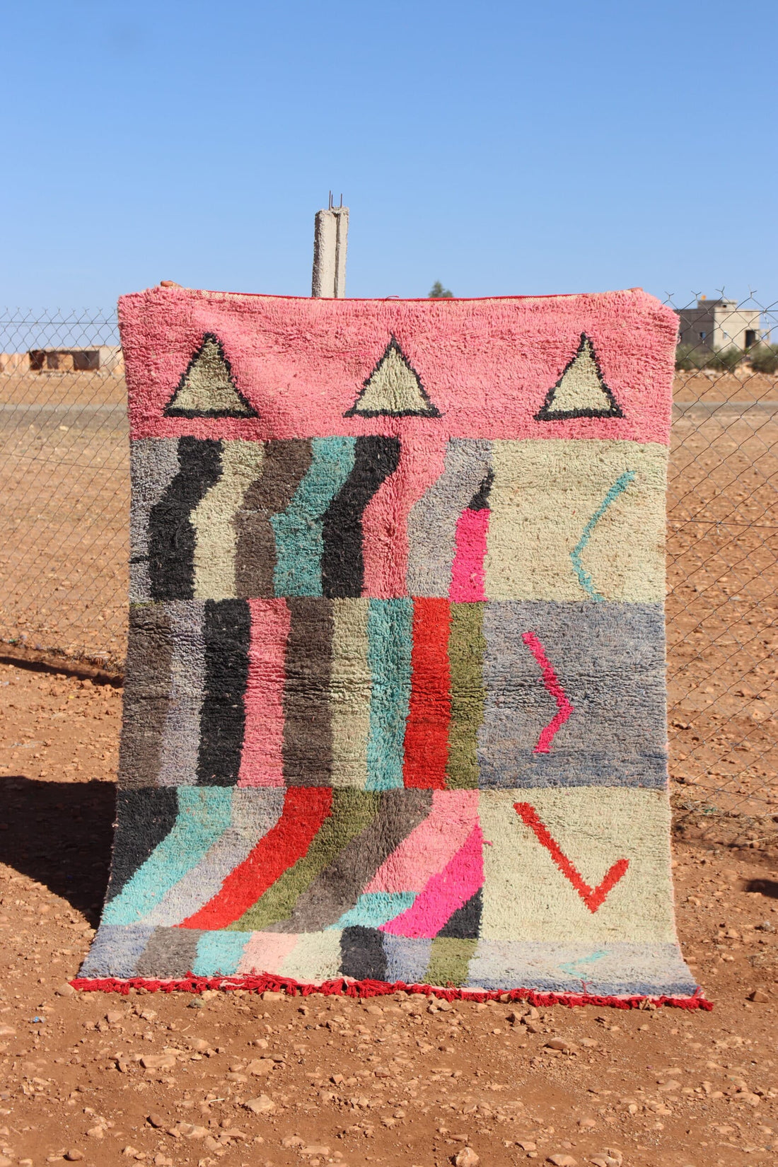 Handmade Moroccan Bold Contemporary Abstract Rug