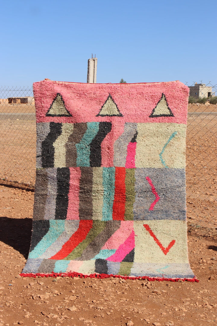 Handmade Moroccan Bold Contemporary Abstract Rug
