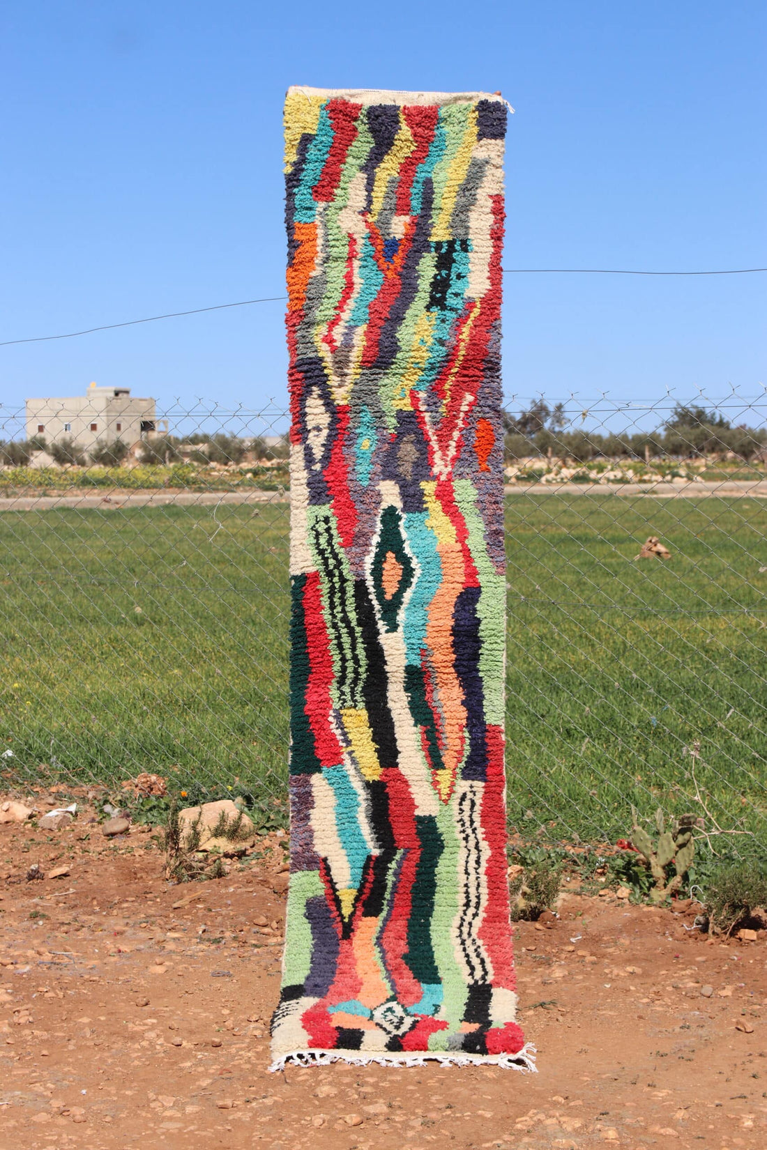 Handmade Moroccan Colorful Bath Rug Runner