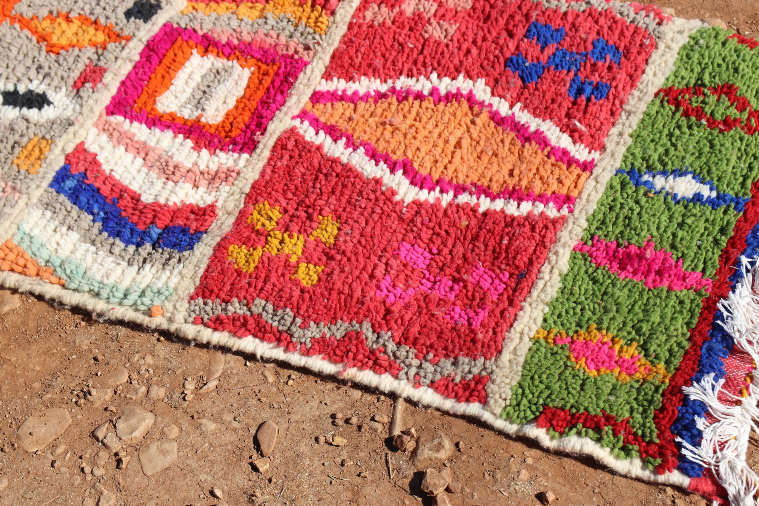 Handmade Moroccan Stylish Abstract Runner Rug