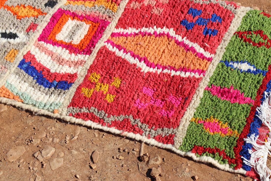 Handmade Moroccan Stylish Abstract Runner Rug