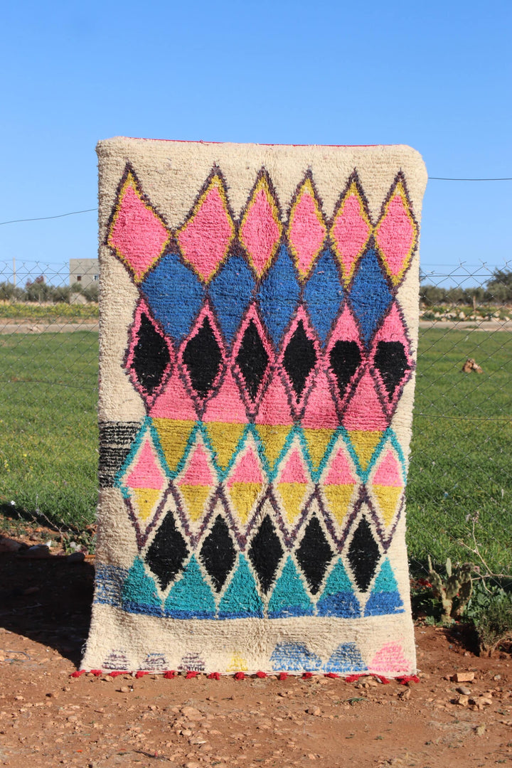 Handmade Moroccan Textured Abstract Rug