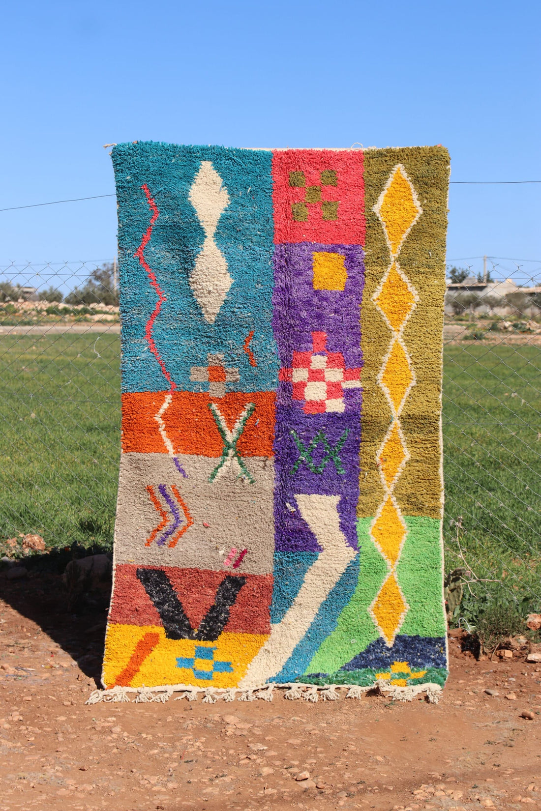 Handmade Moroccan Unique Abstract Rug