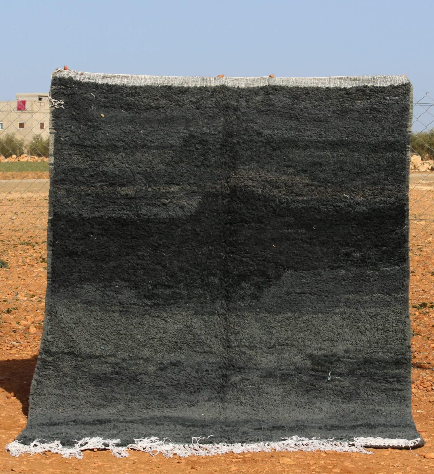 Moroccan Black Wool Rug