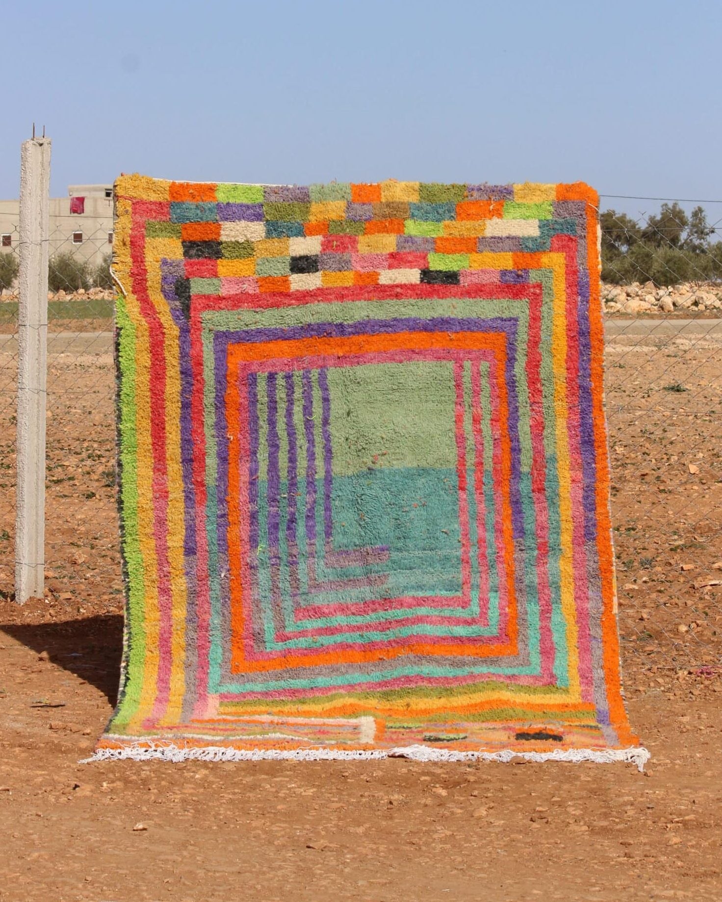 Handwoven Colorful Rug Moroccan Design