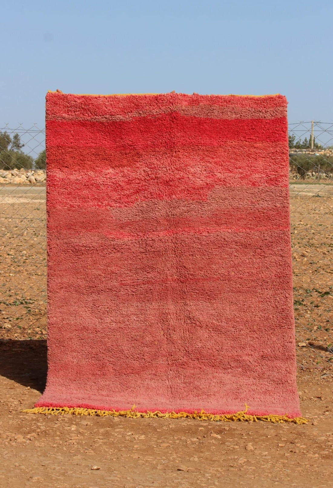 Handwoven Pink Rug Moroccan Minimalist Design