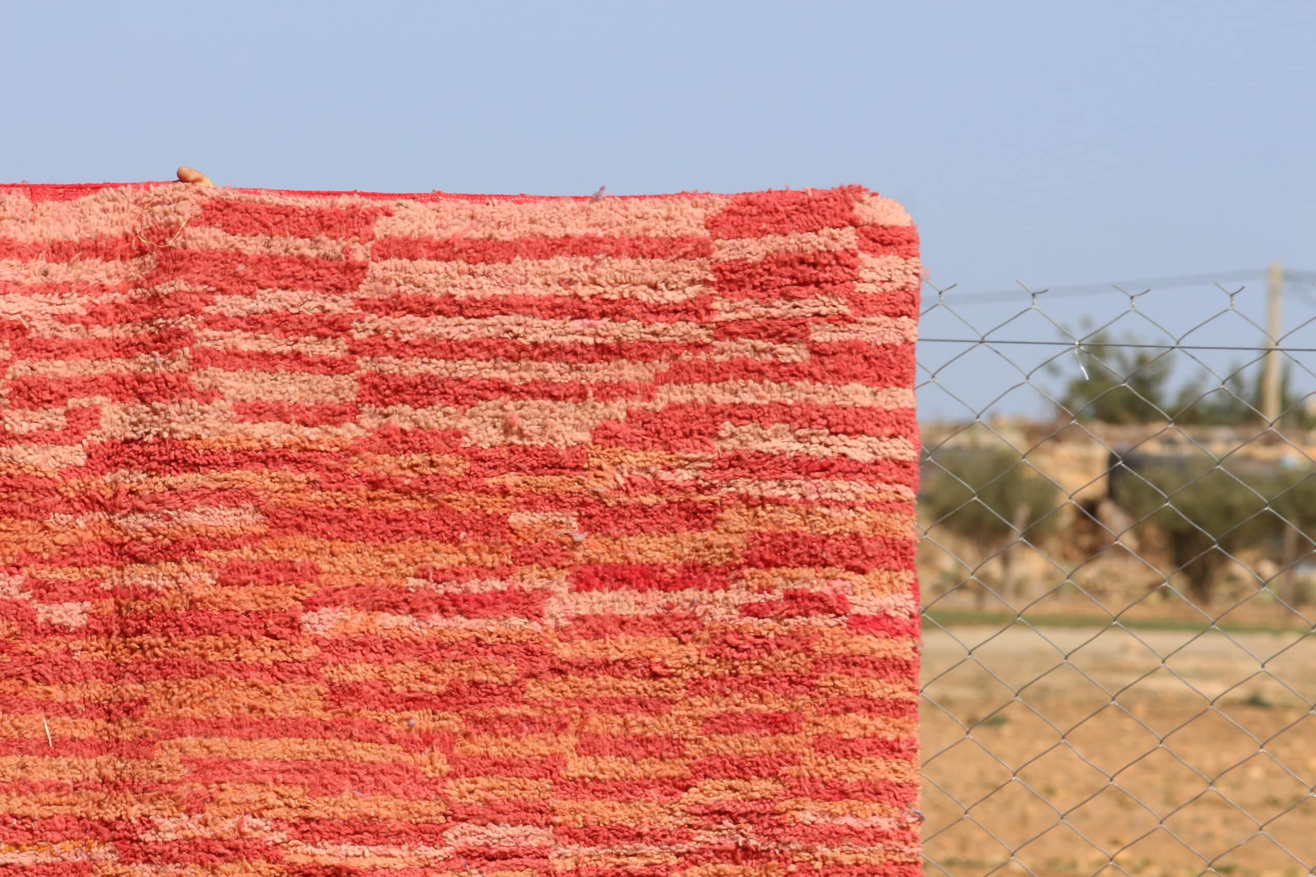 Handwoven Pink Rug - Moroccan Checkered Design - image 2