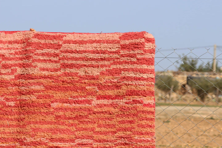 Handwoven Pink Rug - Moroccan Checkered Design - image 2
